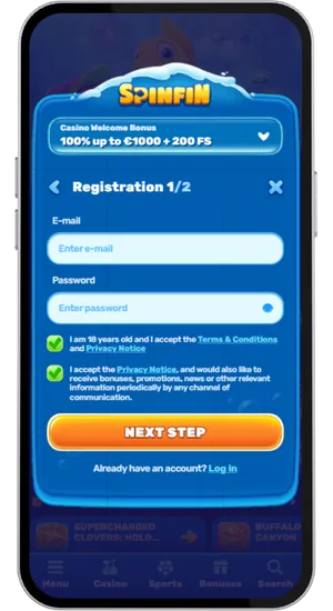 Registering a casino account and depositing from £10 using cards or e-wallets